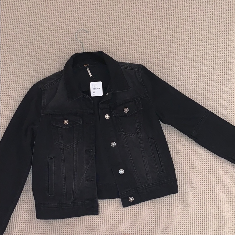 Free People Jean Jacket Black NWT